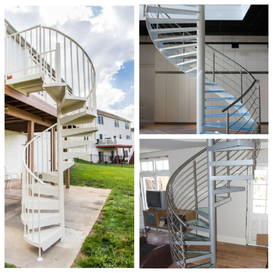 Elegant Style Stainless Steel Stringer Curved Staircase Used Spiral Stairs Oak Stair Tread