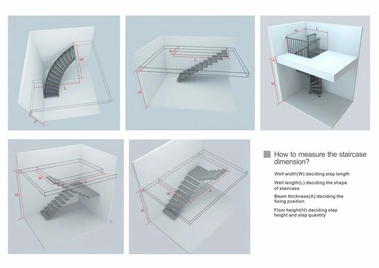 Laminated Tempered Glass Tread for Spiral Stairs in Apartement