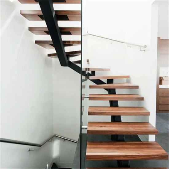 Escalera de moda moderna Decoración Escalera flotante sólida Precio de fábrica Más nuevo Pisada de escalera de madera maciza